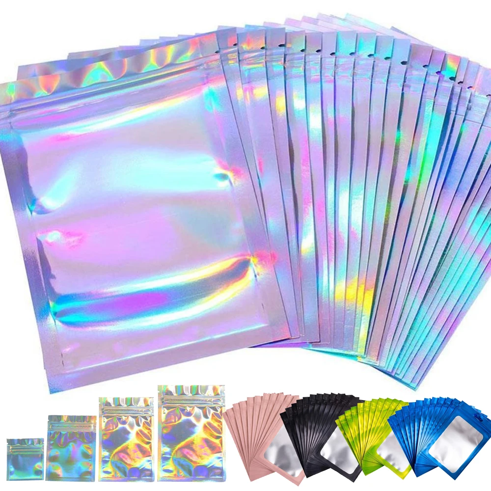 Hot Sale Logo Design High Quality Resealable Poly Bag Detergent Holographic Mailers Bag for Jewelry Package