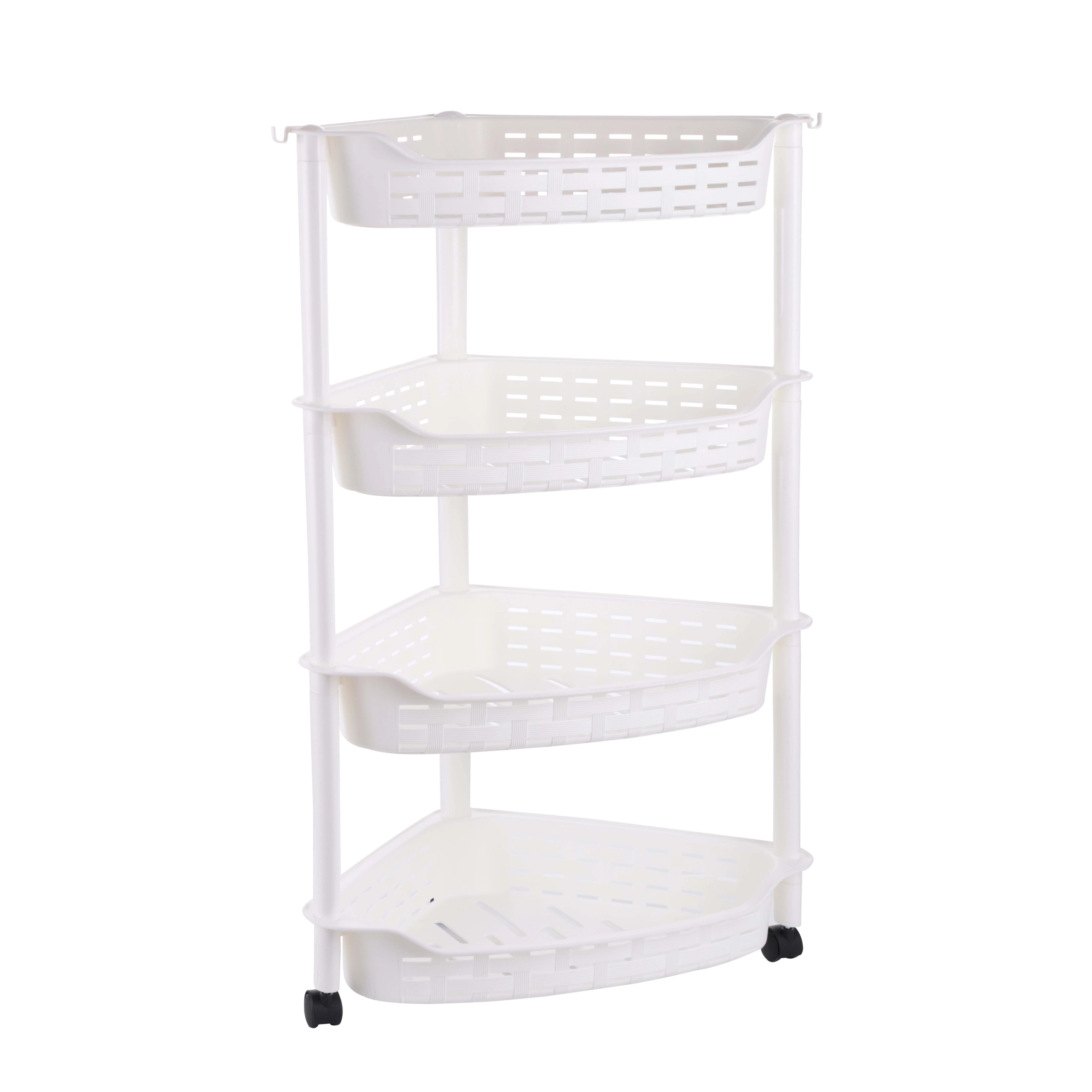 
household plastic rack rattan shape plastic shelf bedroom storage rack 