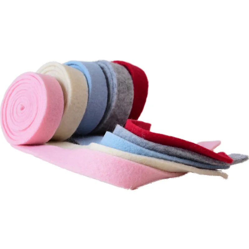 Wool felt colored wool roll diy bow Christmas ribbon  Christmas tree garland decorations