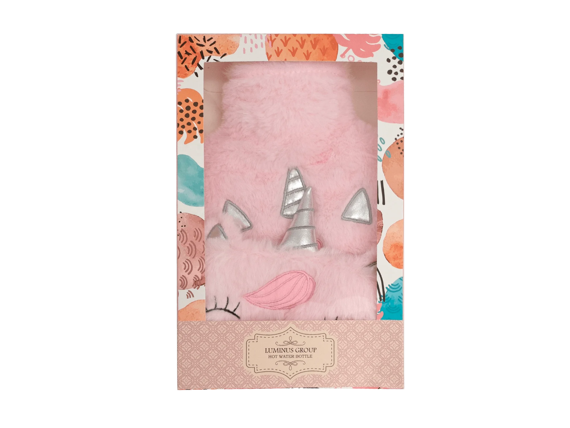 Gift Set Unicorn Sleep Eye Mask and Faux Fur Cover Rubber Hot Water Bottle