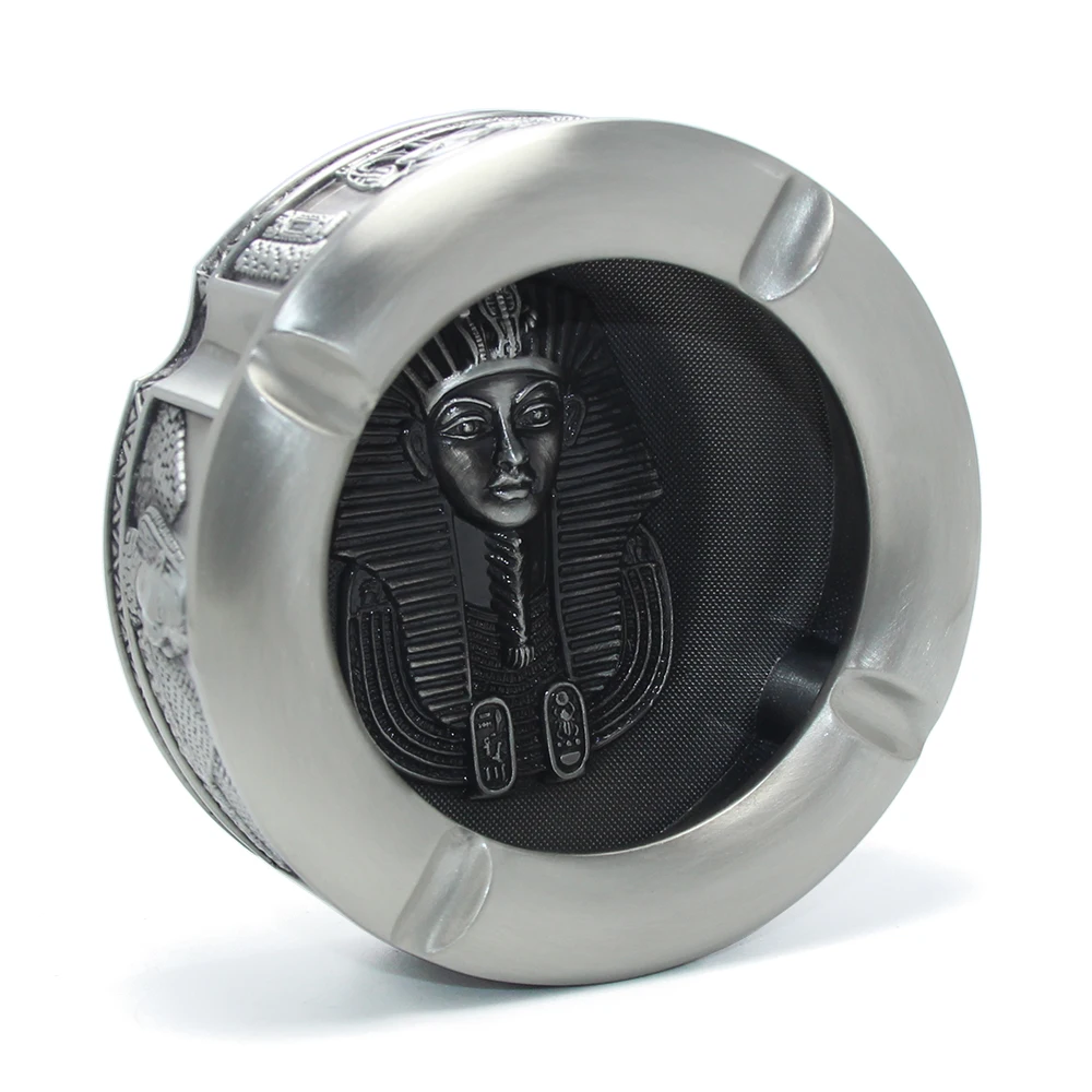 OEM Alloy Round Metal Men Cigar Ashtray Wholesale Company Business Fancy Novelty Promotion Souvenir Gifts Custom Metal Ashtray