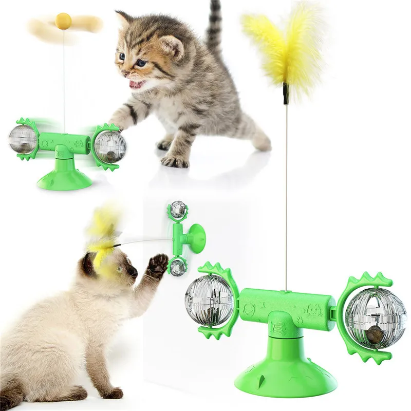 
Amazon hot sell ECO Cat windmill spin toy with propellers plastic simon cat tracks yoyo toys with catnip 