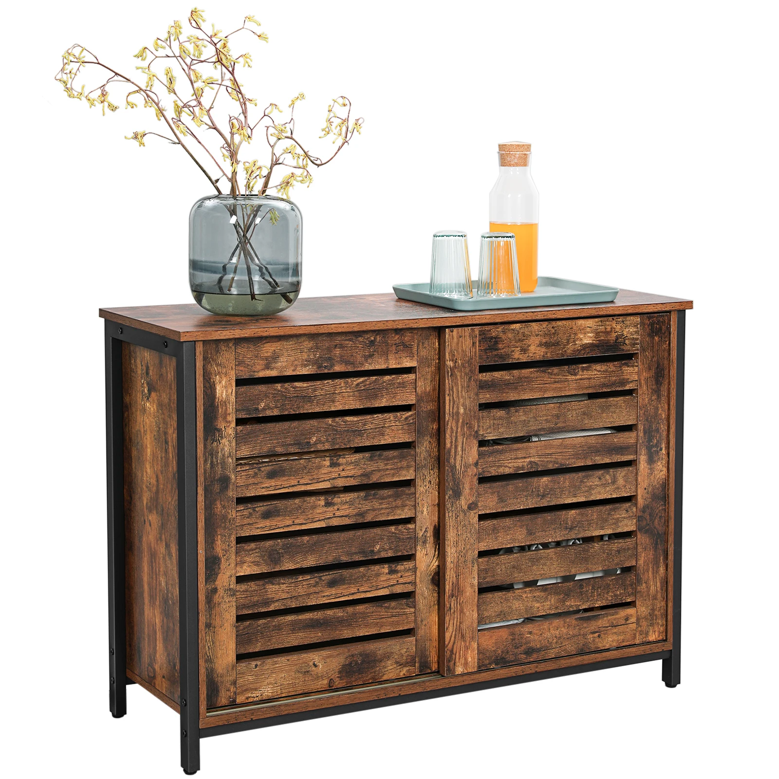 VASAGLE Home Kitchen Furniture Kitchen Cabinet with Sliding Doors Sideboard Storage Buffet Cabinets
