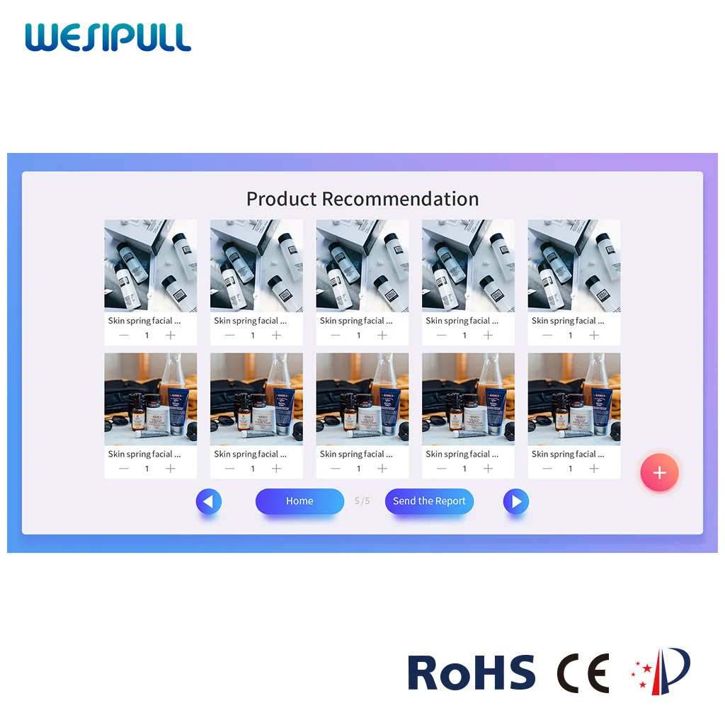 Newest portable WiFi AI auto digital scanner intelligent facial skin analyzer diagnostic system for salon use