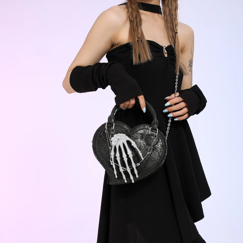 3D Skeleton Gothic Bags for Women Unique Shaped Novelty Hand Bags Halloween Purses and Handbags