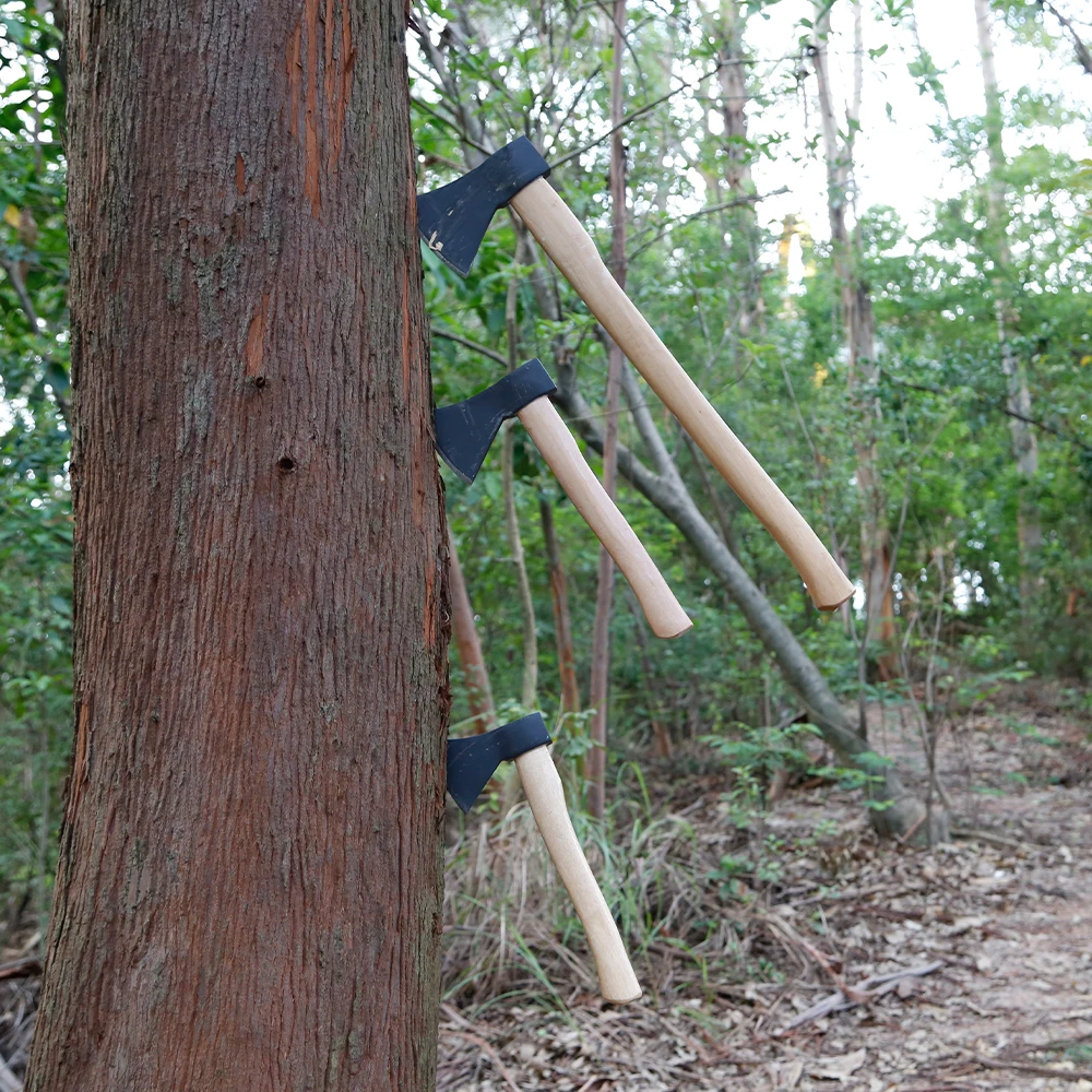 Wholesale Custom Home Working Steel Head Wooden Handle Hatchet Kitchen Cutting Felling Camping Russian Axe