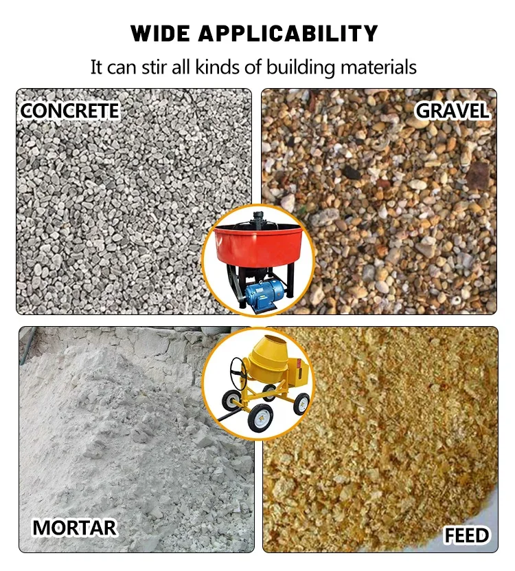 gasoline large capacity mini concrete mixer with lift commercial concrete mixer