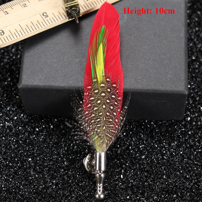 Handmade Men Women Novelty Brooches Dress Suit Accessories Gift Brooch Feather Lapel Pin