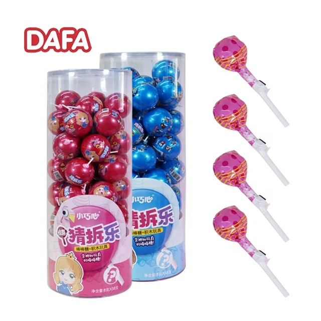 New Popular Creative Design Bomb Ball Shaped Lollipop Candy Toy And Building Block For Girls And Boys