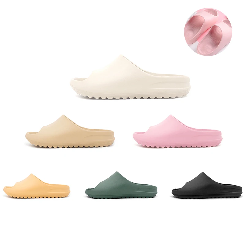 Massaging Soles Unisex Camouflage Kanye West Slides With Color Resin Bone Dersert Sand Earth Brown