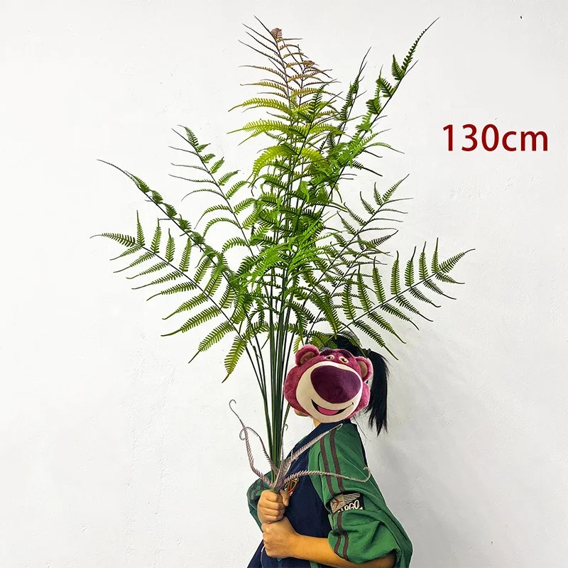KEWEI 134 Artificial Leather Ferns Leaves Real Touch Latex Fern Leaf Rubberized Green Plant Boston Fern