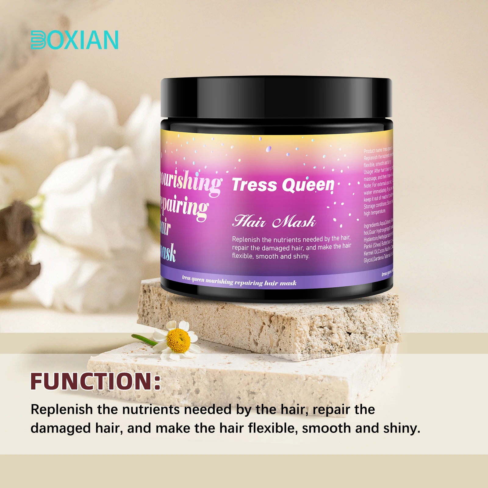 Wholesale OEM private label organic natural mositure chinese hair korean hair mask Flexible Smooth shiny silky Hair Mask