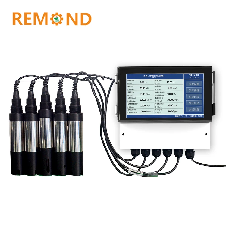 Industrial Online Mutiparameter Water Quality Analyzer Digital PH Sensor Conductivity Probe RS485 Turbidity Sensor
