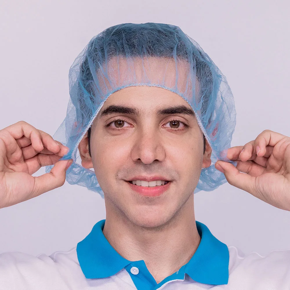 Wholesale Disposable Hair Net Food Factory Spa personal care Head Cover Elastic Non Woven Disposable Clip Cap Mob Cap