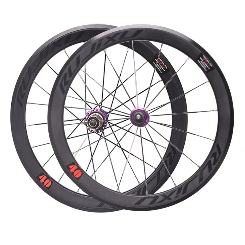 RUJIXU 11 Speed Wheel set 20 inch 406/ 451 V Brake Folding Bicycle Wheels Road Bike Bicycle Wheelset