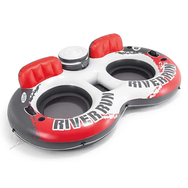 2 Person Water Float Intex Inflatable River Raft double Tube Cooler Pool Lounger Lake super chill with cooler
