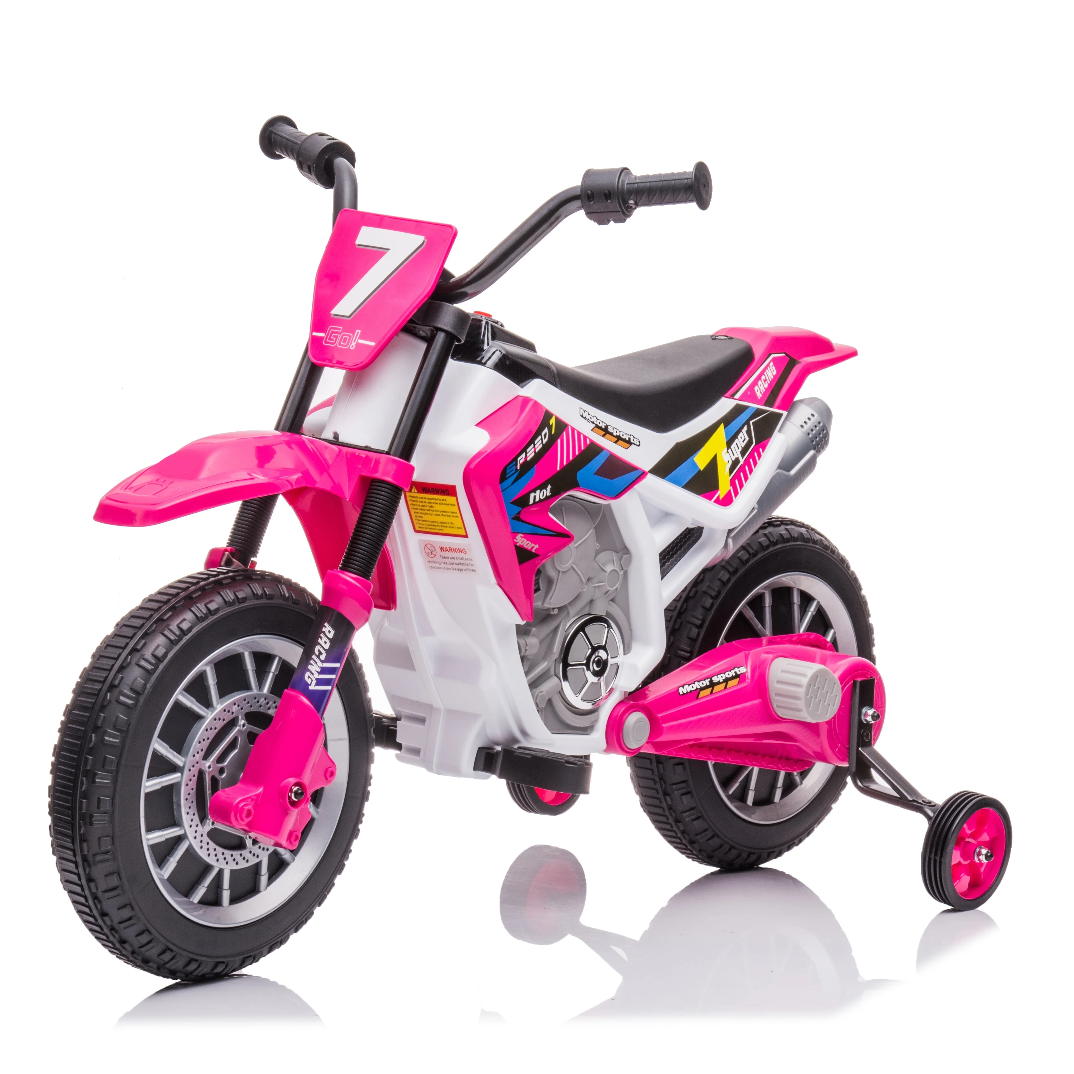 12v Child Electric Motorcycle With Training Wheels Popular Electric Ride On Car For Kids Pink Battery Powered
