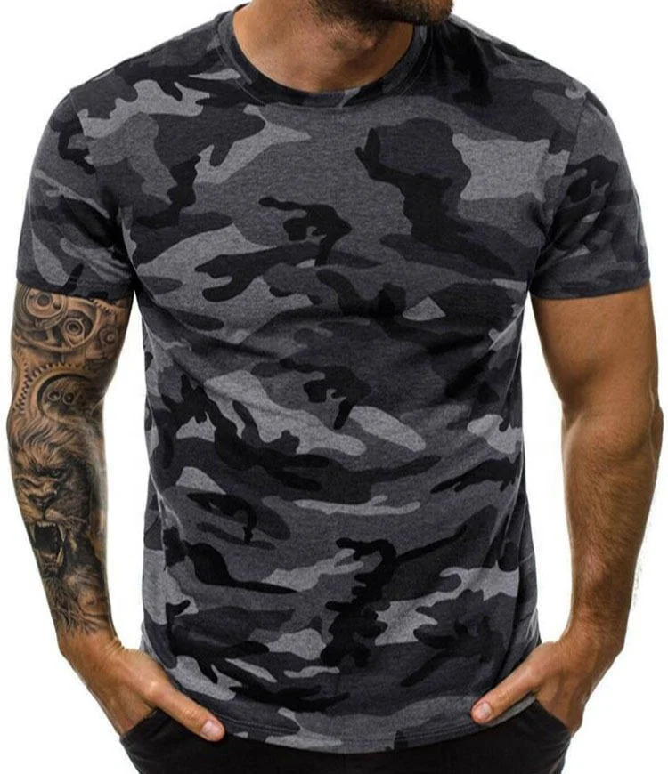 Custom T Shirt Running Fur Manner Round Neck 100 Cotton Sticker Erkek The New Korean Xxx Tri Blend Camouflage T Shirt