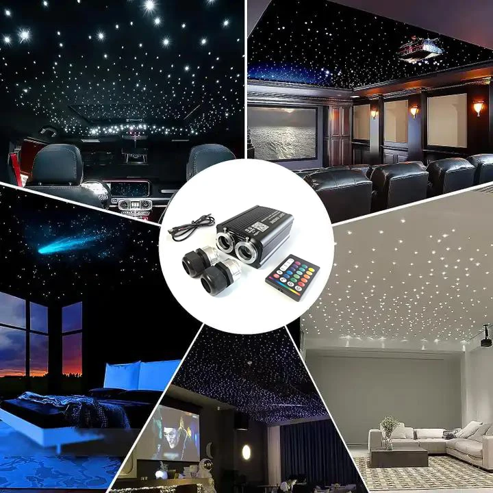 New Creative LED RGBW Starry Sky Roof Ceiling Projector Light Bedroom Bar KTV Home Theater Optical Fiber Lights