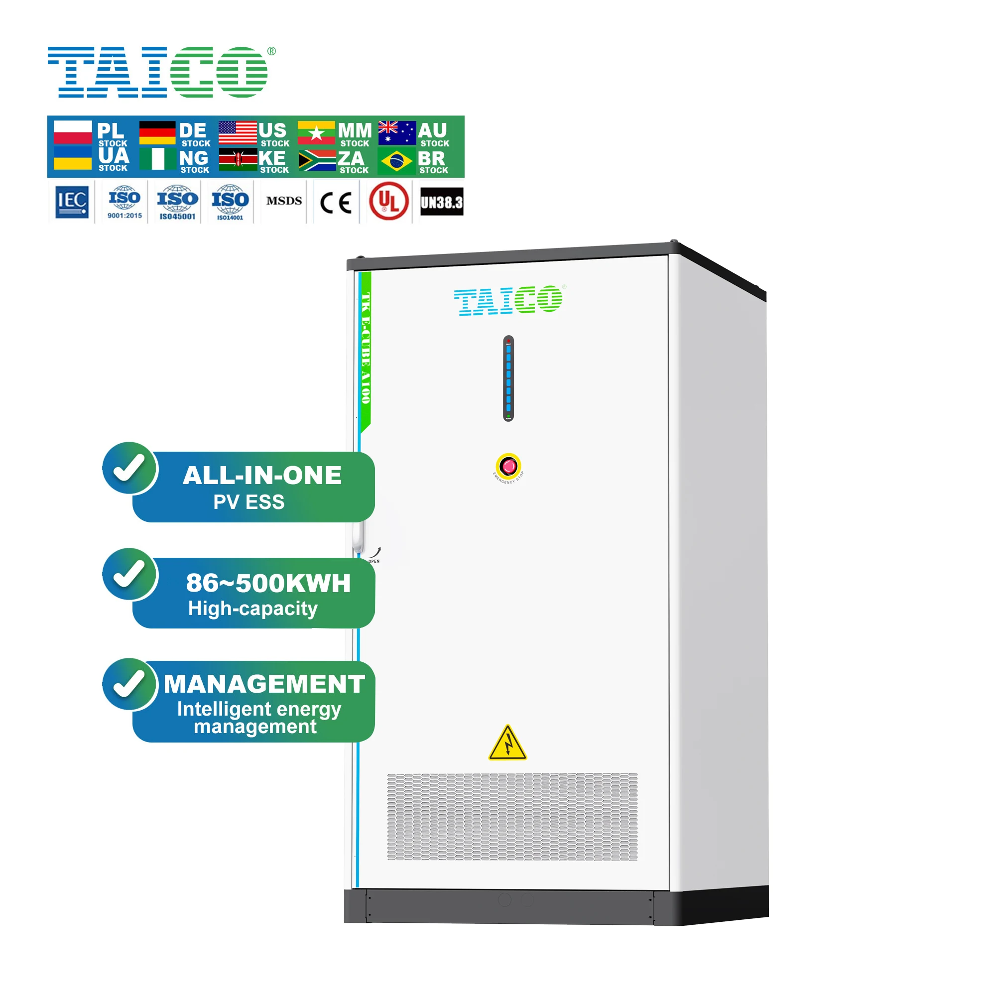 Liquid cooling 50kwh 60kwh 100kwh 200kwh 500wkh industrial lifepo4 battery commercial energy storage 200kw solar battery
