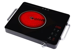 2000W Single burner  Black crystal plate Electric BBQ Stove Stainless Steel body with Handle Infrared Cooker