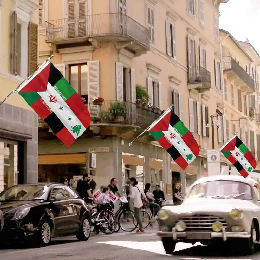 Flagnshow 90x150 cm waterproof 100% polyester Palestine Lebanon Iran Syria Flag