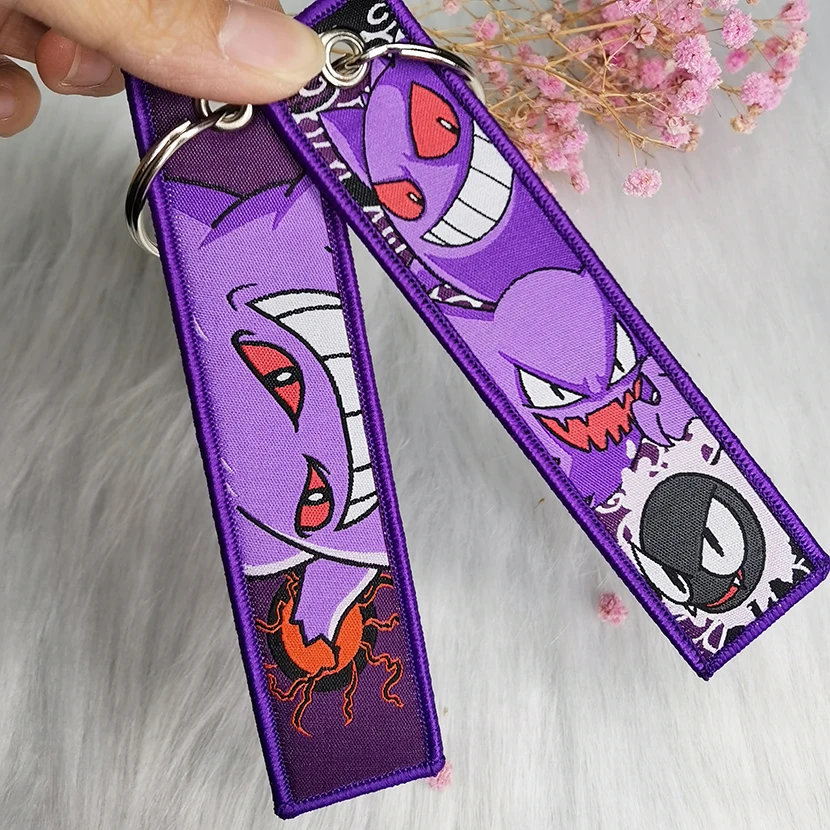 Wholesale Cheap Price Custom Safe Polyester Embroidery Keychain Custom Embroidered Keychain