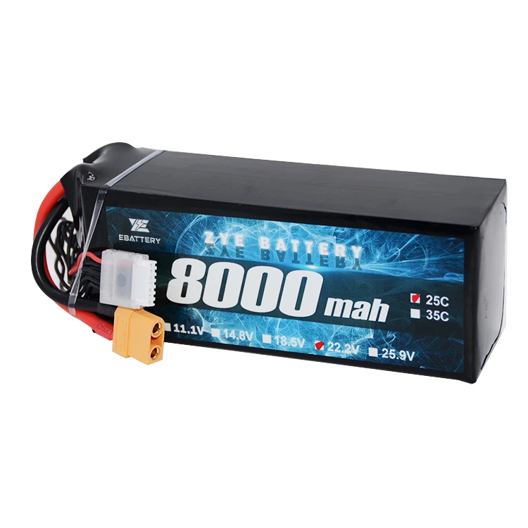 Rechargeable rc lipo 6S 22.2V 5500mAh 25C lithium  polymer battery pack