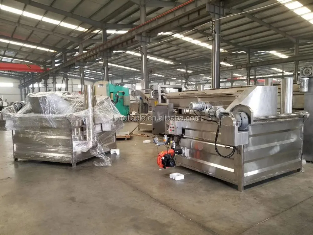 Automatic discharge deep fryer industrial snack food frying machine for sweet potato chips chin chin