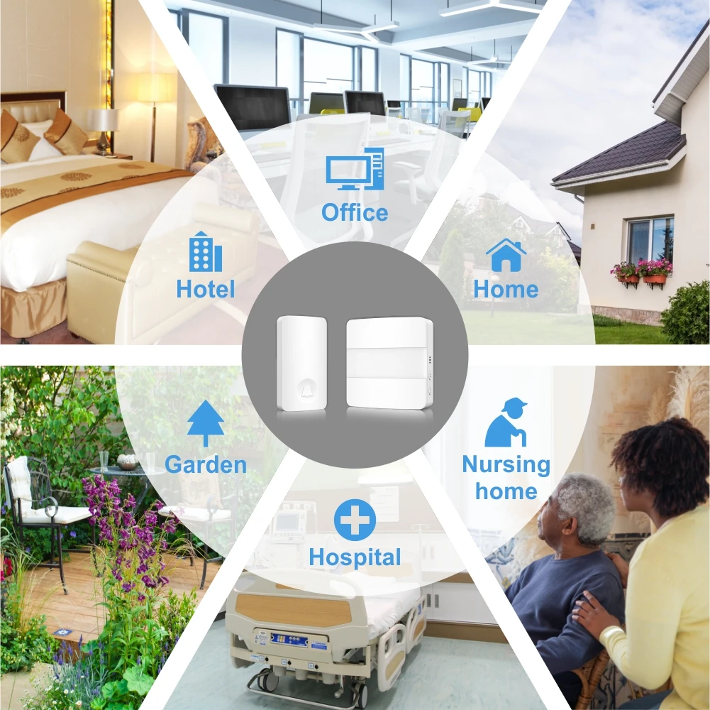 Easy install waterproof wireless wifi doorbell wireless ring doorbell with self generated push button and night light facility