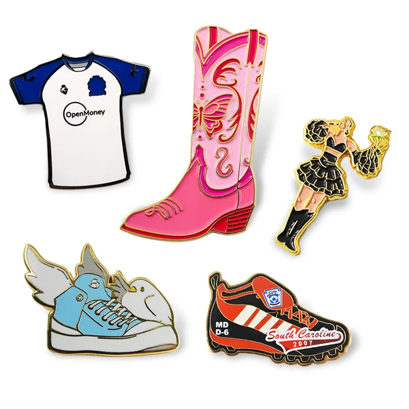 Custom design your own lapel pins sport clothes pins metal logo badge shoes soft enamel pin metal crafts