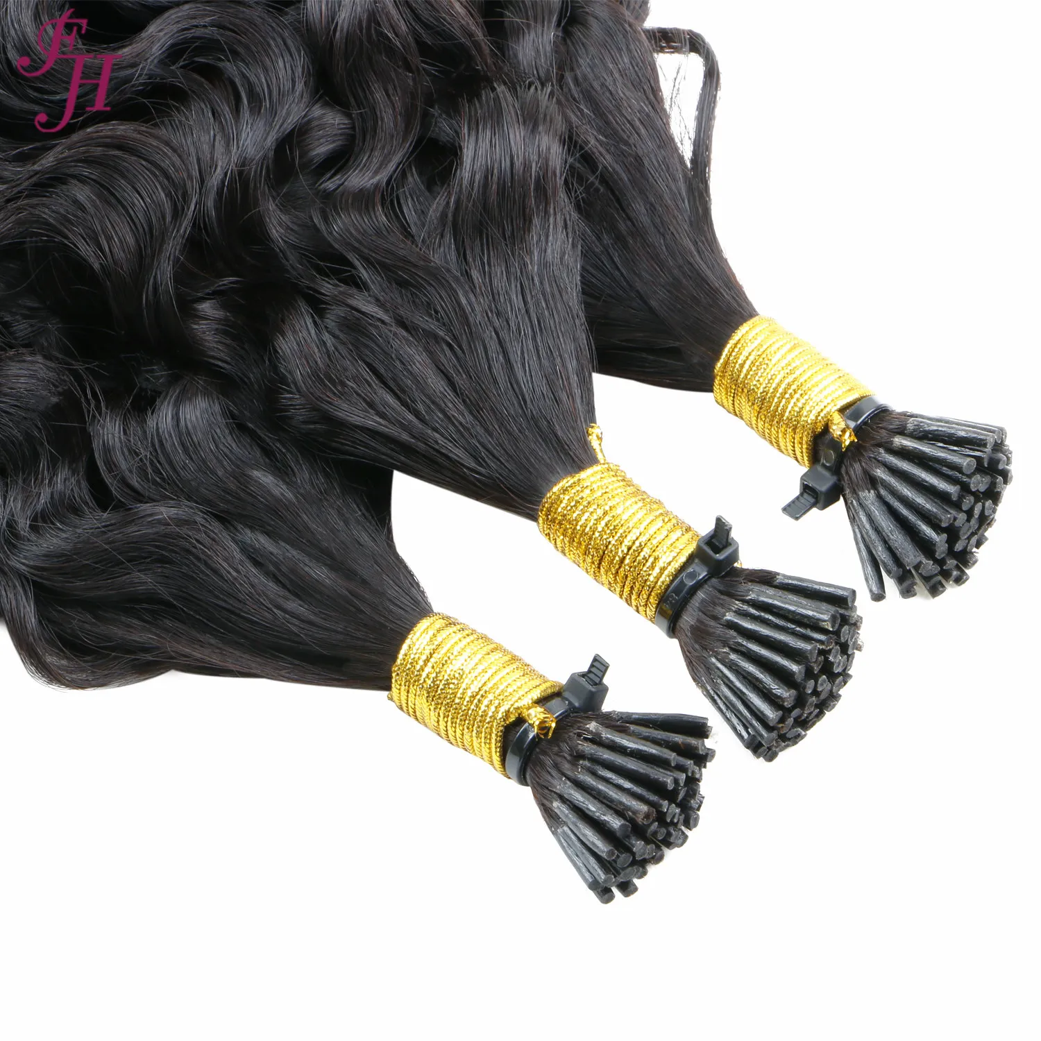 FH wholesale price prebonded keratin i tip hair extension deep curly i tip 1g human hair remy human hair extension