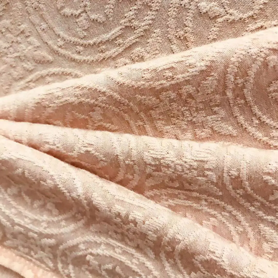 Factory Direct Sales Fancy Pattern Rayon Polyester Nylon Spandex Knit Jacquard Fabric For Fashion Cloth