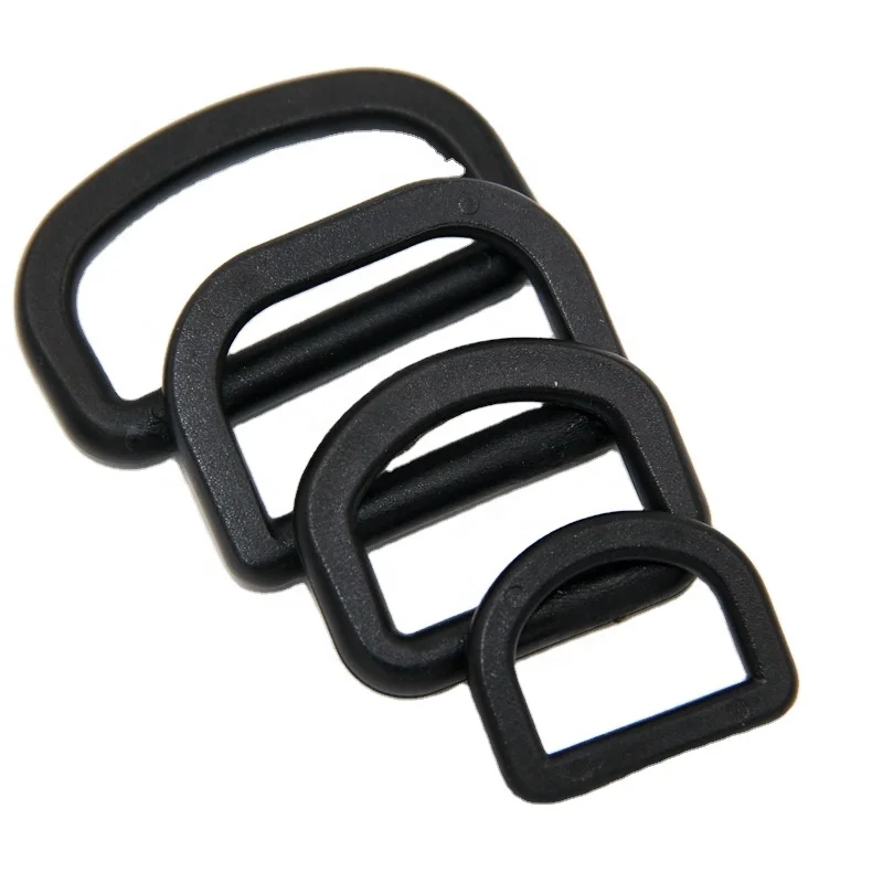 Wholesale Black Color Plastic POM Material Bag Accessories  Buckle plastic D ring buckle