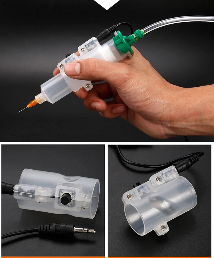Japanese Style Transparent Liquid Pipe Assembly Fittings Cylinder Valve Plastic Glue Dispenser Barrel Adapter Without Barrel