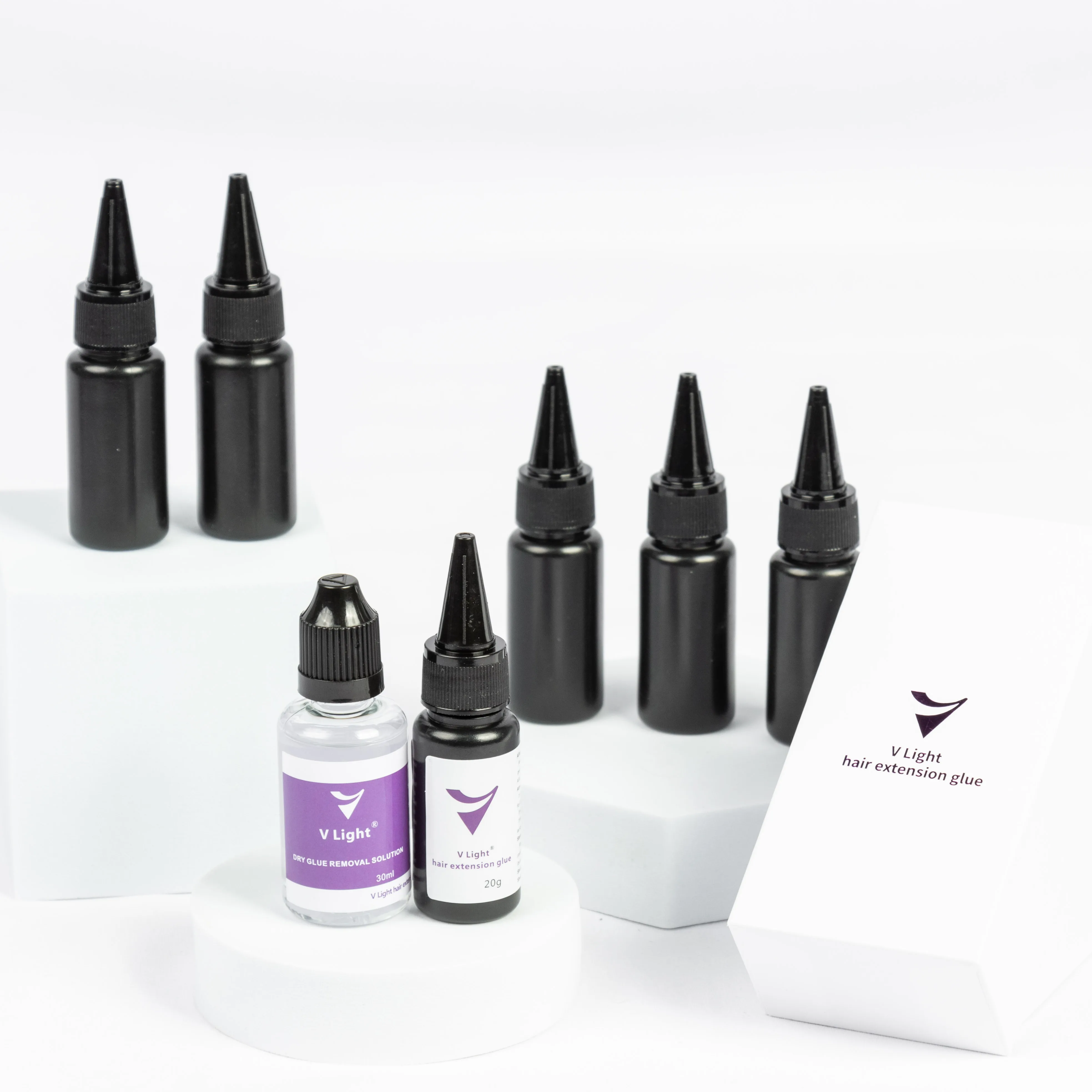 UV hair glue for v light human hair extention U V light cure hair adhesive v light extention kit system base resin gel