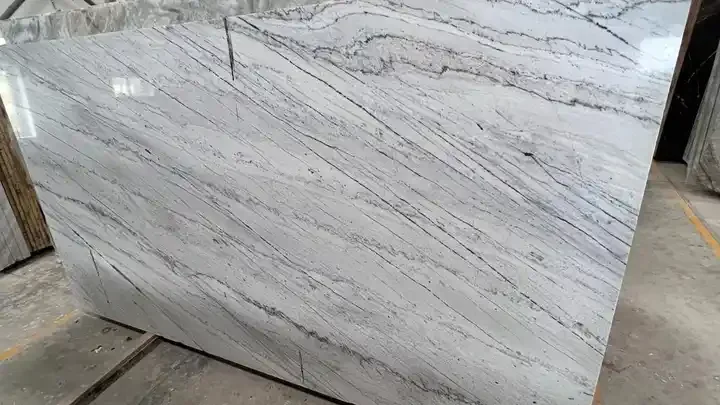 Export Quality Natural Stone Linear White Marble used for Staircases Kitchen and Bathroom from India
