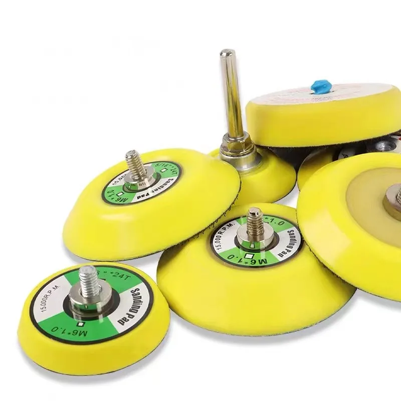 Factory Supply 3-inch Hook And Loop 3inch Sanding Pad Pu Material M6x1.0 Max Speed 15000rpm