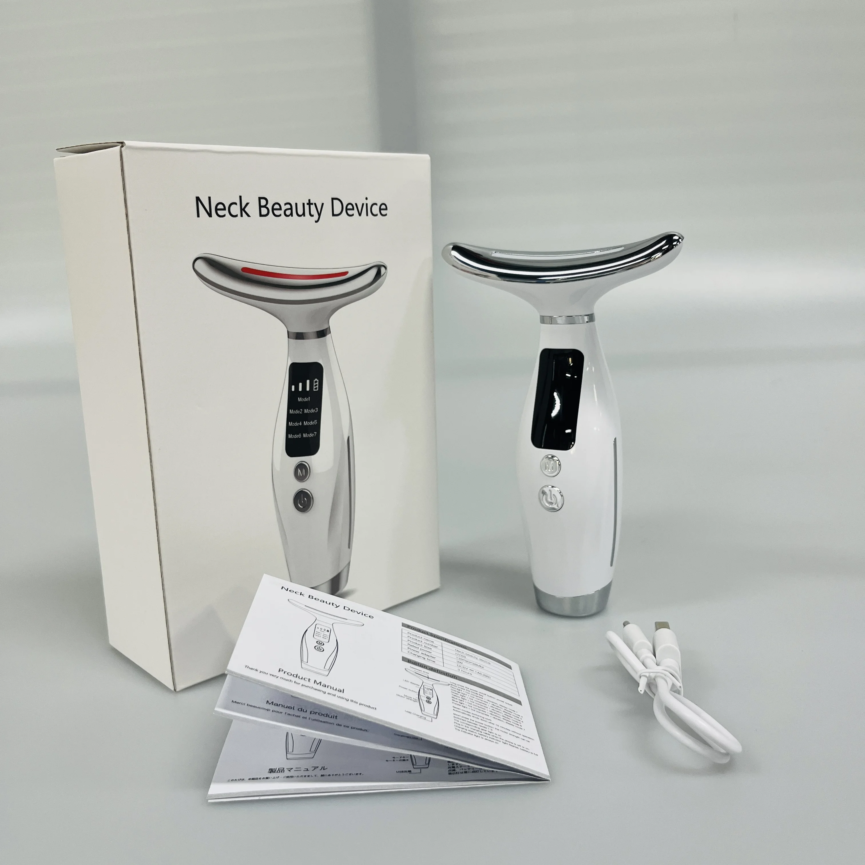 7 colors RF EMS LED Face Lift Machine Facial Beauty Device Skin Wrinkle Removal Photon Therapy Electric Neck Face Lift Massager