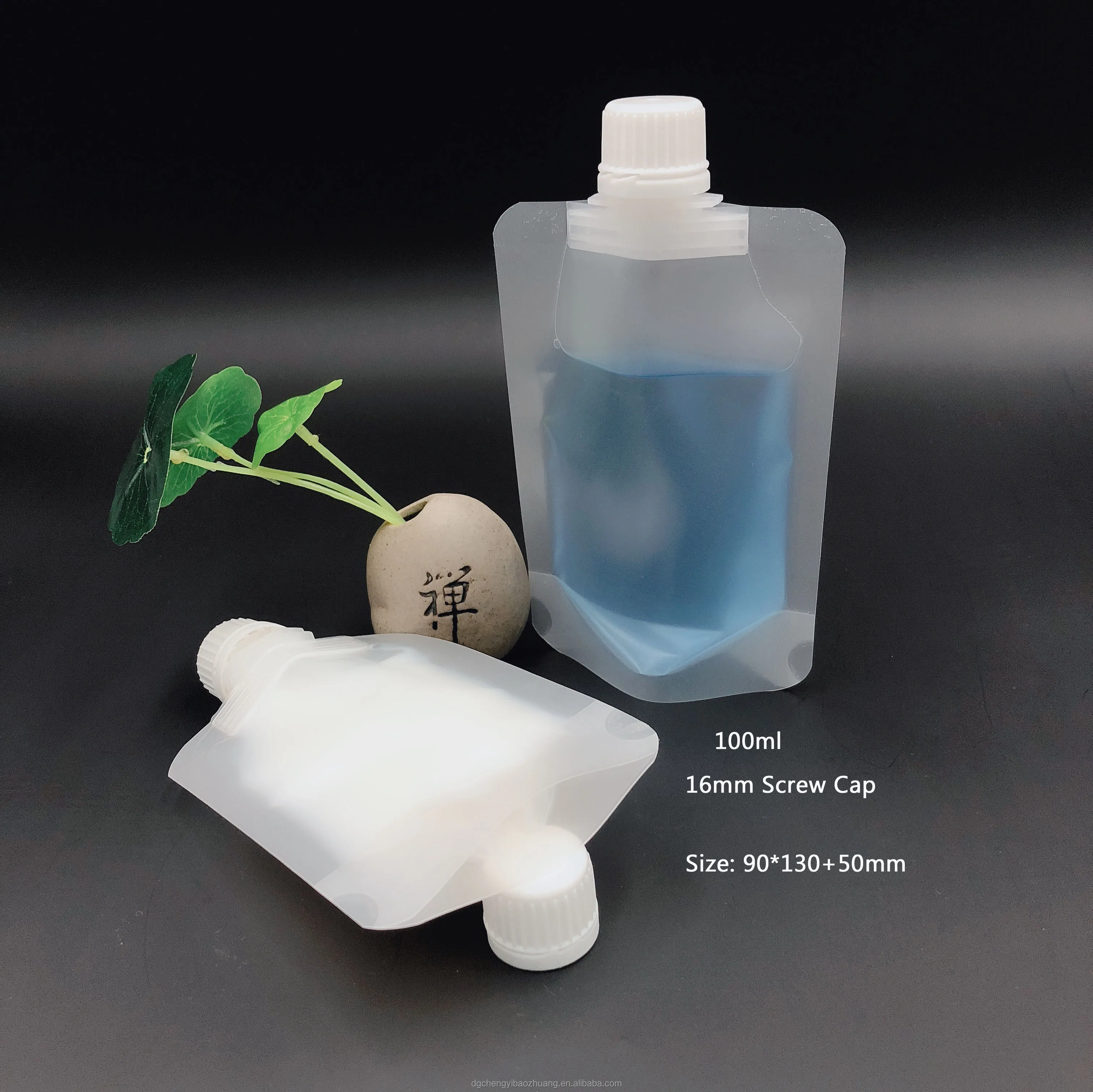 In Stock Popular Portable Doypack With Spout Bag Transparent Frosted 30ml 50ml 100ml Liquid Cosmetic Packaging Spout Bag