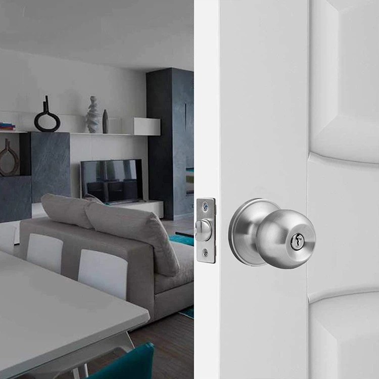 Residential Stainless steel double Entrance cylindrical tubular deadbolt door Knob lock handle set Sample Available