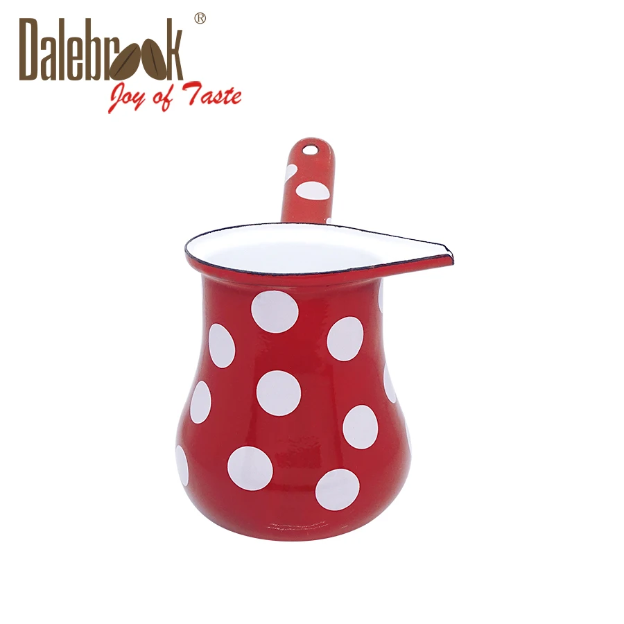 
Dalebrook Turkish Arabic Coffee Warmer Greek Cezve Ibrik Enamel Ceramic Mug Induction Tea Milk Brass Coffee Pot Cookware Set 