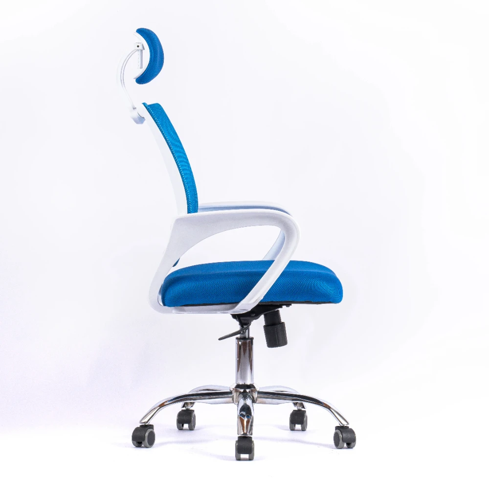 China Foshan Furniture High Back Ergonomic Home Office Chairs Nylon Base Blue Executive Computer Desk Chair