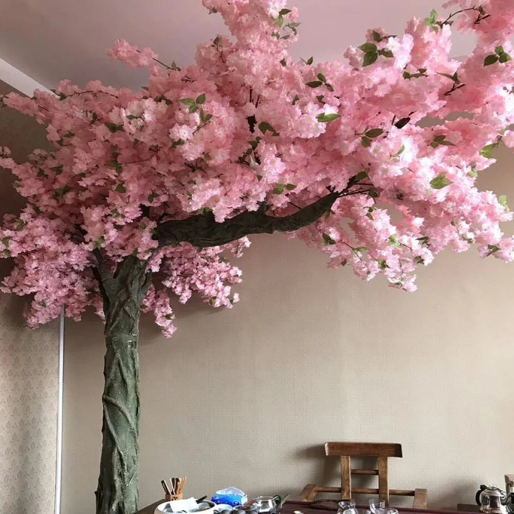 Tall 8Ft 10Ft Artificial  Cherry Blossom Tree Faux Pink Sakura Trees For Wedding Or Decoration Restaurant
