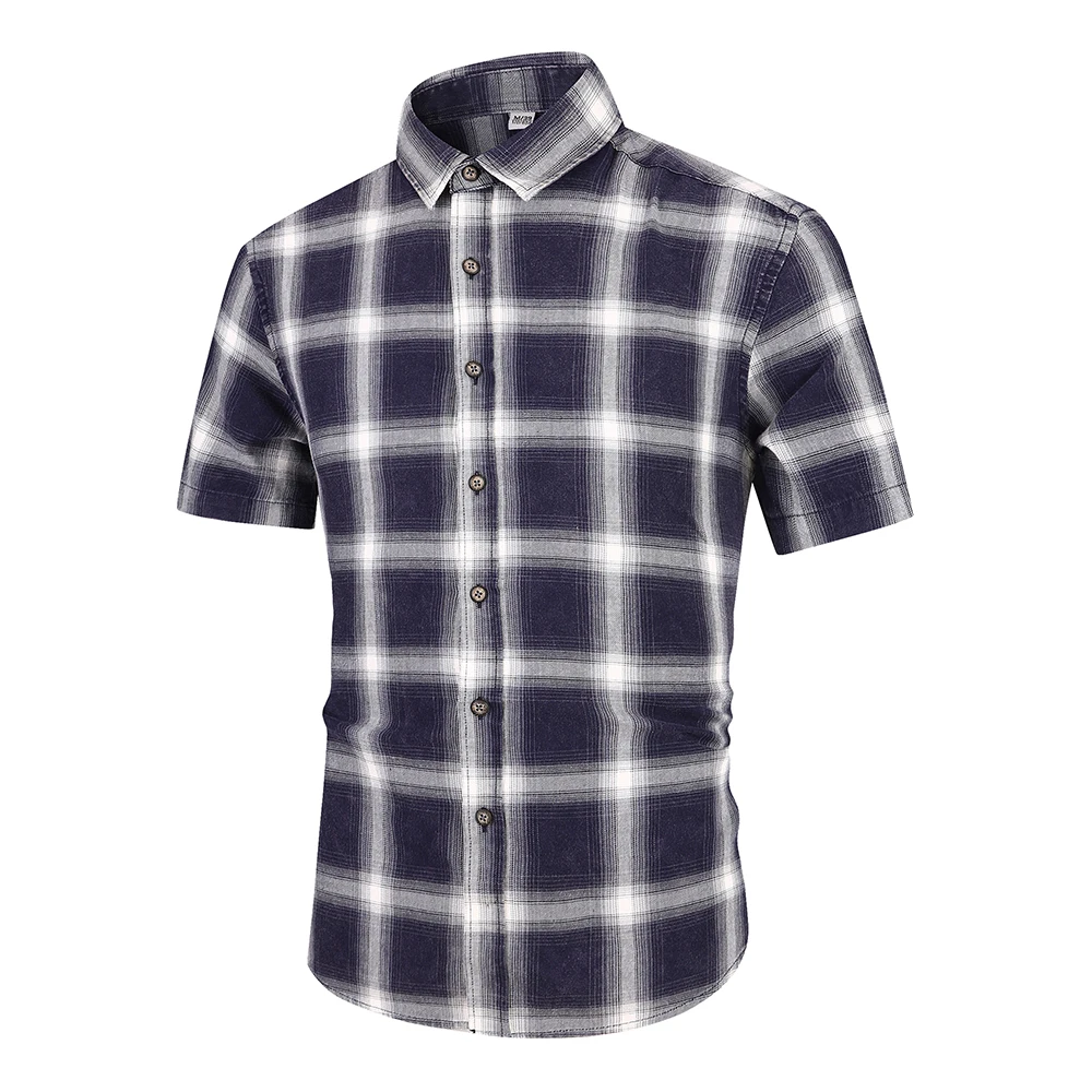 Custom man wholesale men slim fit spring checked shirts for men