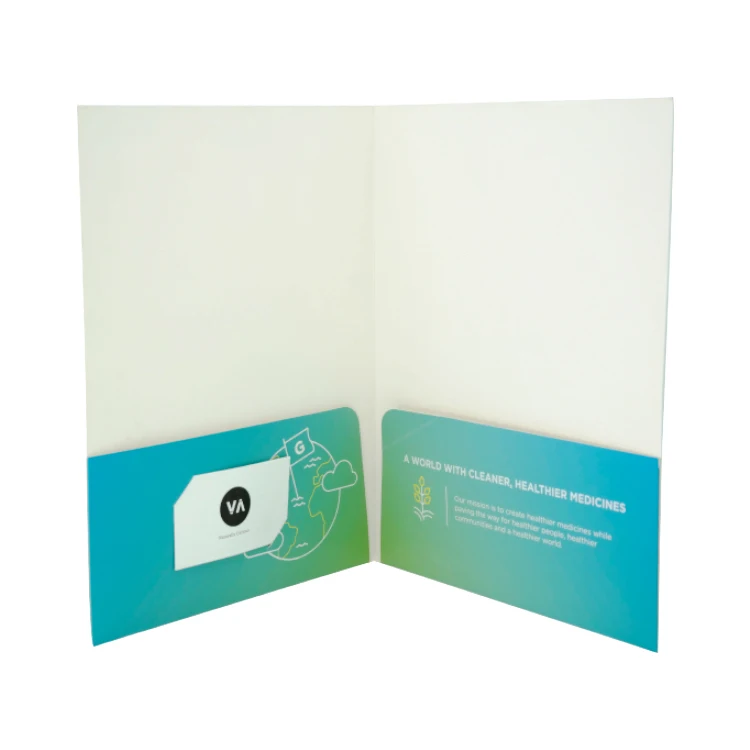 Custom Size Eco Friendly Paper Folders with Card