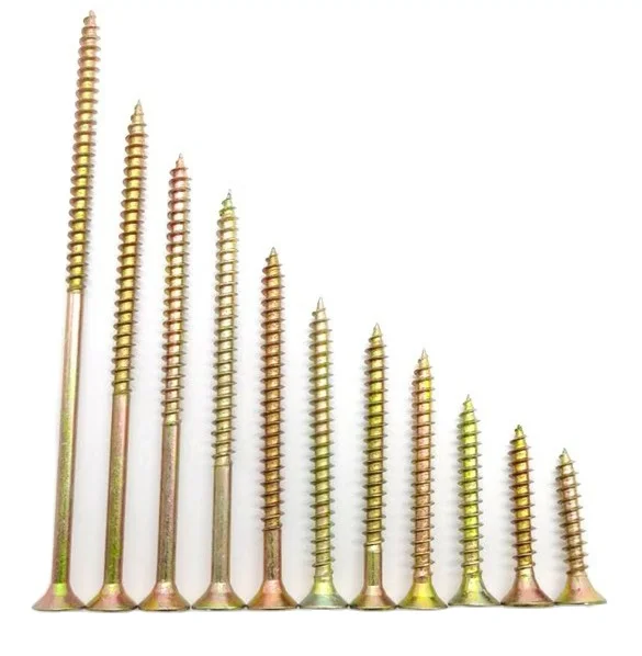 New Arrival Yellow Zinc Square Drive CSK Chipboard Decorative Wood Screw From Factory Manufacturer