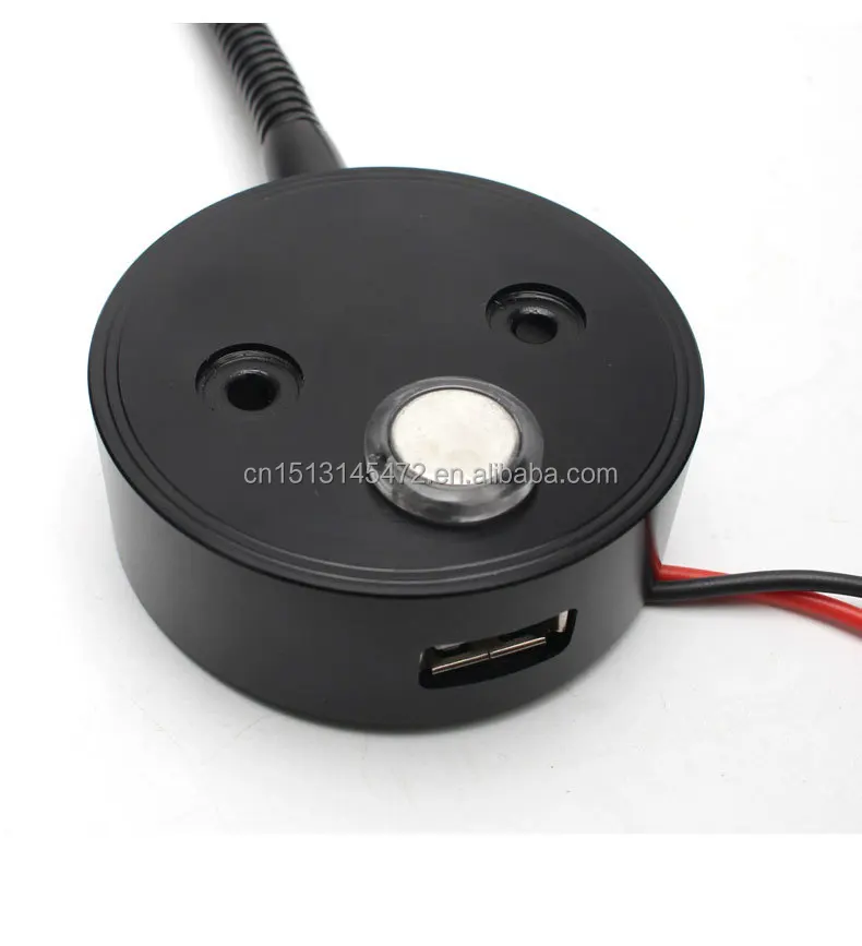 TYTXRV RV Accessories DC10-30V 3 Colors LED Bedside Reading Light With USB charging port Touch Dimming Caravan Indoor Hose Light