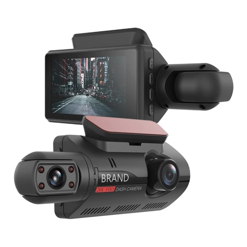 1080P Front 480P Inside Cabin Car Dash Camera 3 inch IPS Dashboard Cam LED Driving Recorder Car Black Box