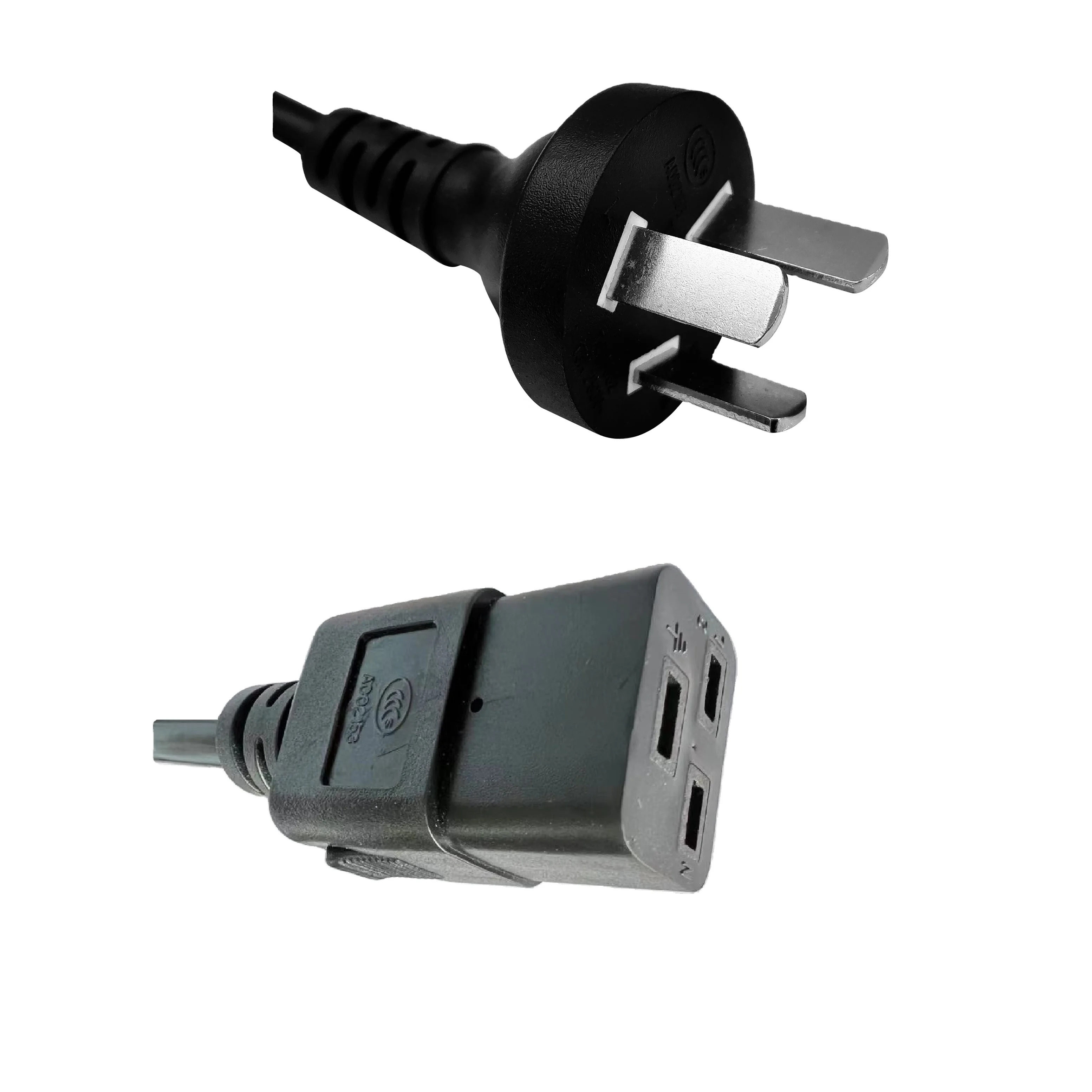 China CCC RVV 300/500 1.5-2.5mm cable 16A straight 3Pin  TO C19 AC power cord